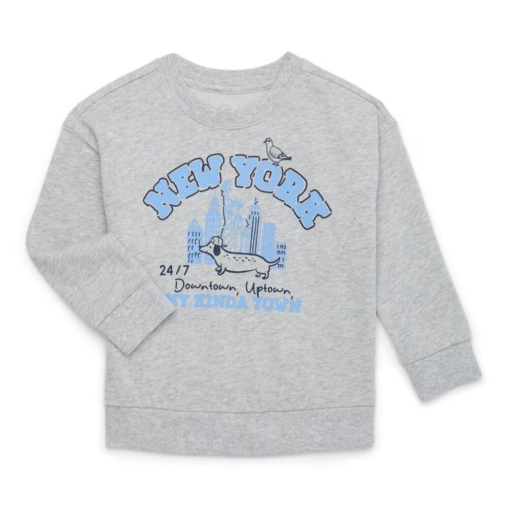 Wonder Nation | Toddler Boys Fleece Graphic Sweatshirt | New York | 3T